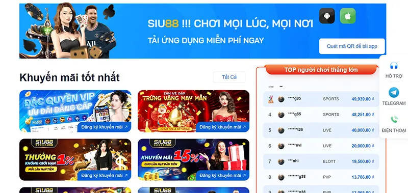 Chuyển đến mục tải app trên trang chủ của nhà cái SIU88